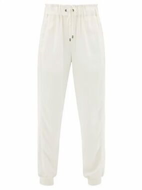 Vaara ‘Clemmie’ Drawstring Crepe Track Pant Joggers in “Cream” Size Small